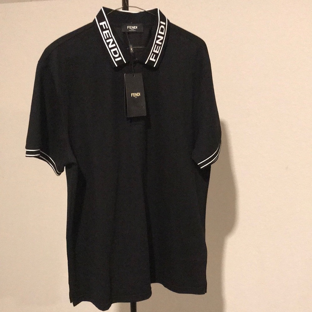 Fendi logo-neckline polo shirt